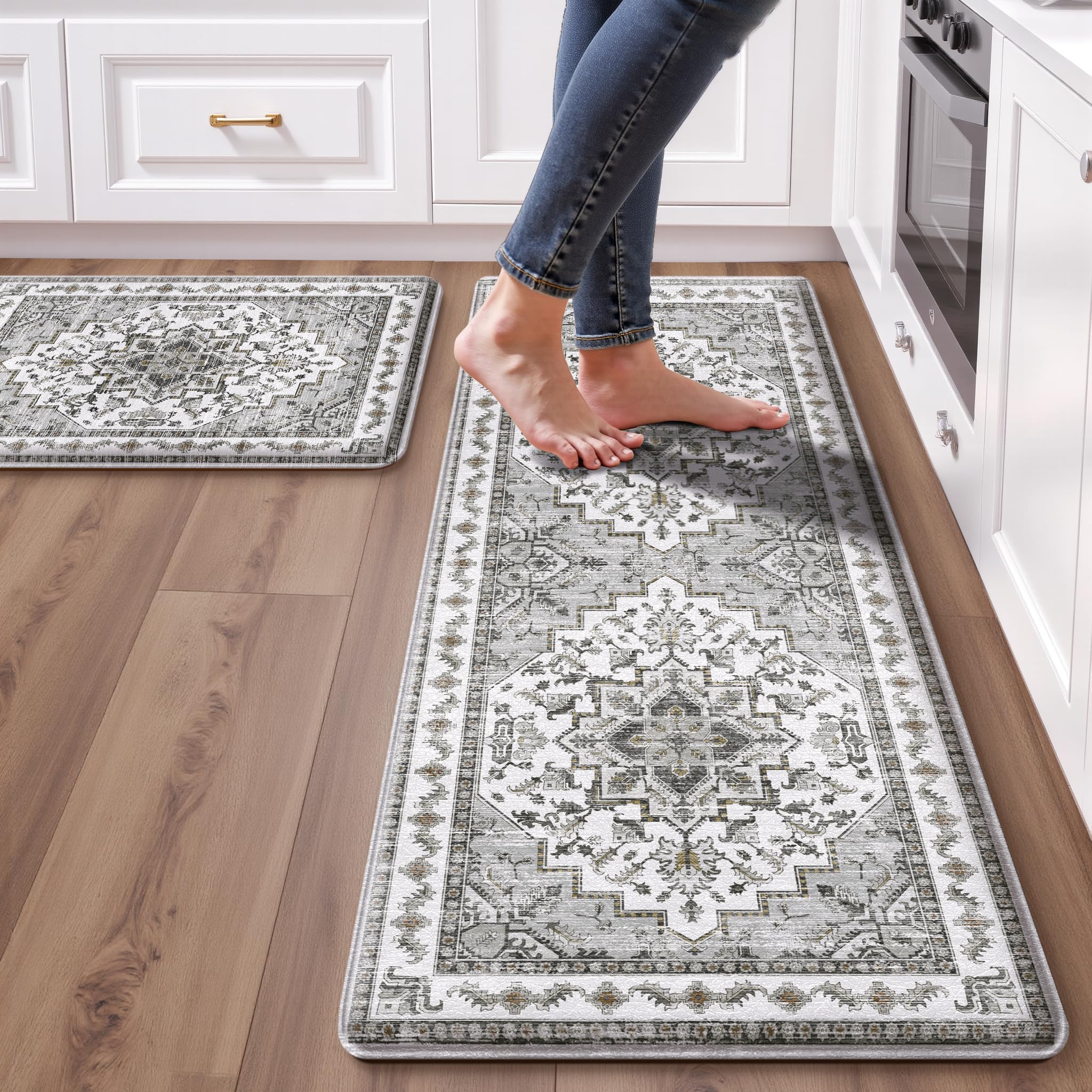 Boho Kitchen Mats - Beige Tan, Anti-Fatigue Rugs -13 Boho Kitchen Mats - Beige Tan, Anti-Fatigue Rugs -13