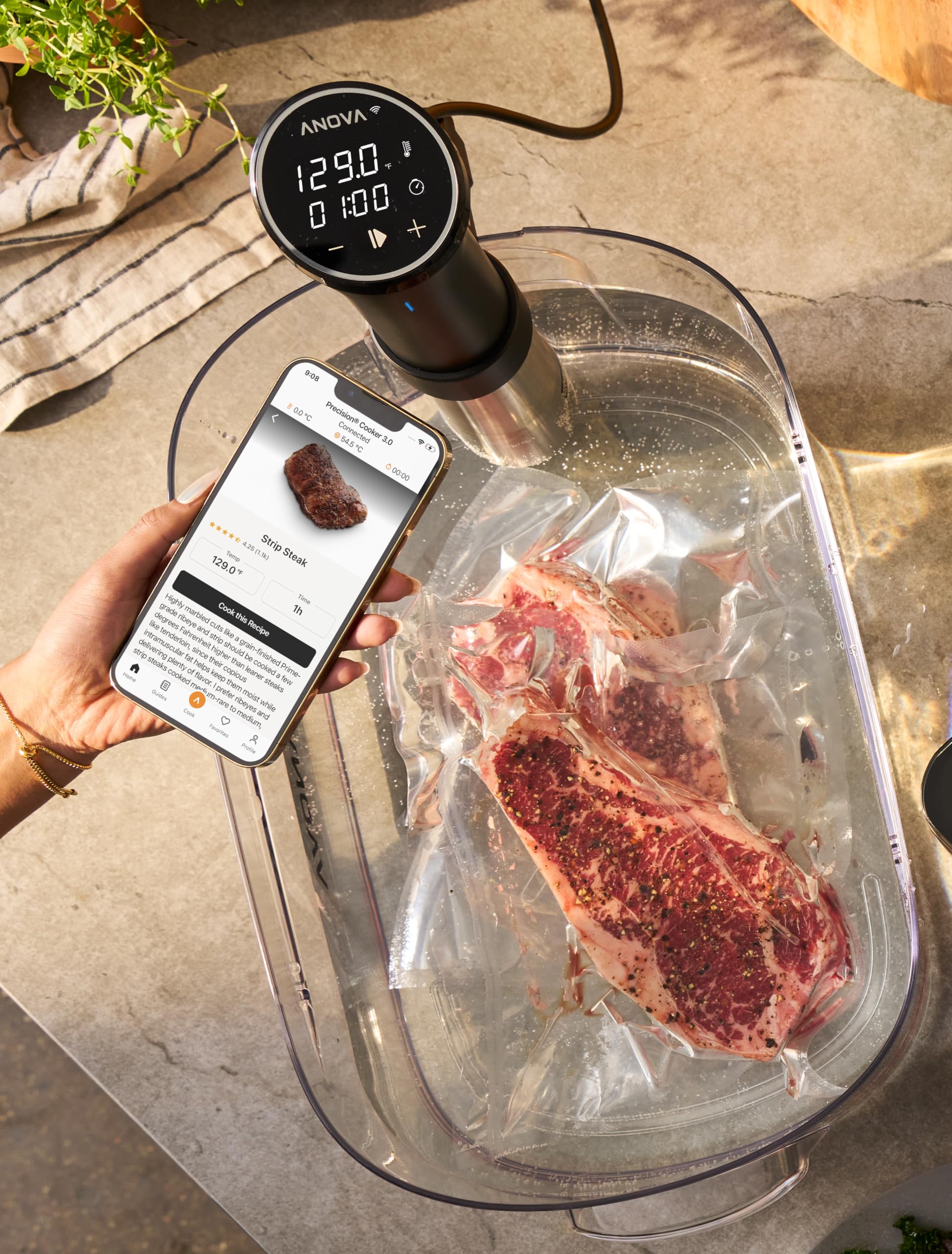 Anova Precision Cooker 3.0 [AN525-UK00], Sous Vide, WiFi, 1100 Watts, prise de type G incluse pour une utilisation au Royaume-Uni, application Anova Wifi incluse - Noir et argent