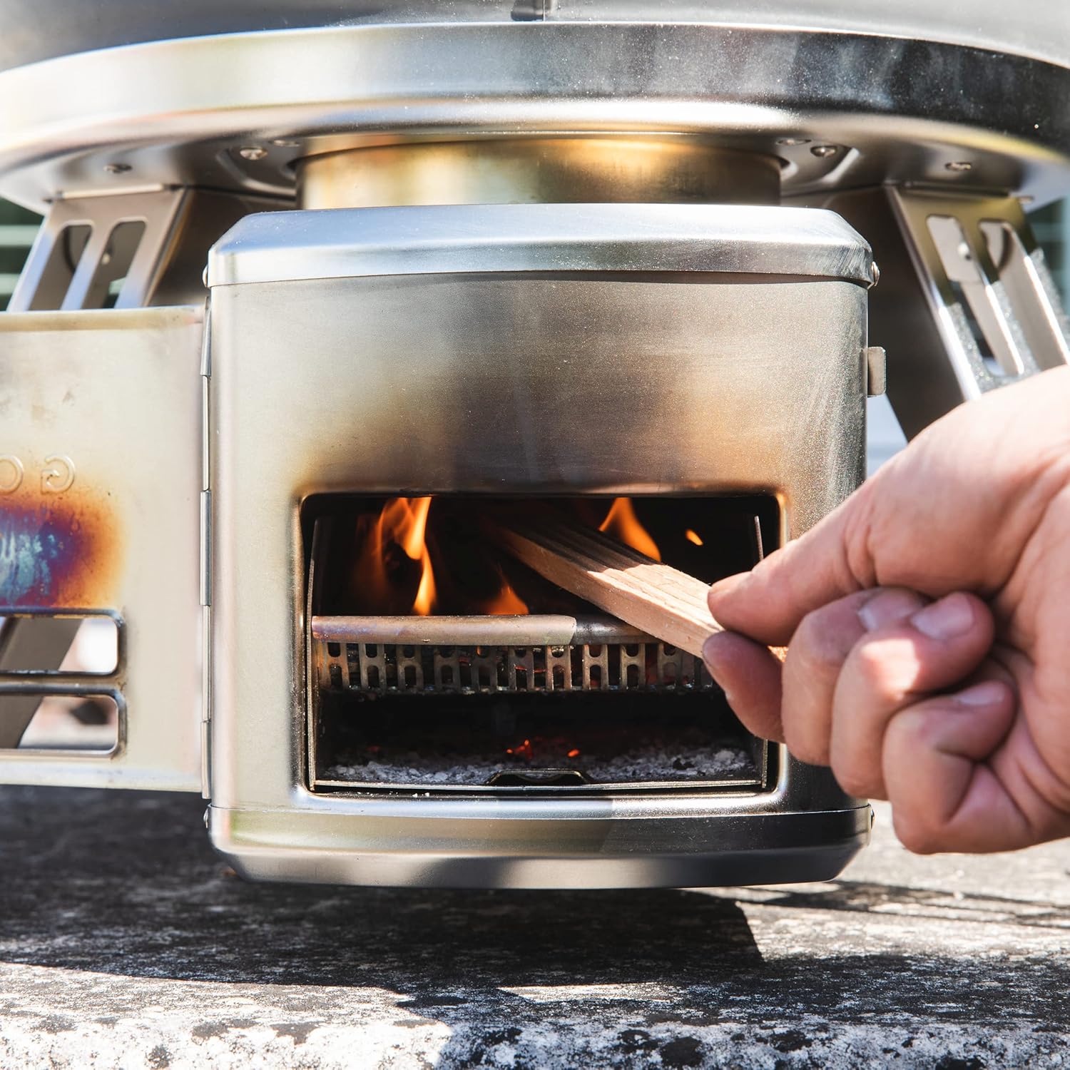Gozney Roccbox - Quemador de lea 2.0 desmontable para Roccbox, cambia entre madera o gas