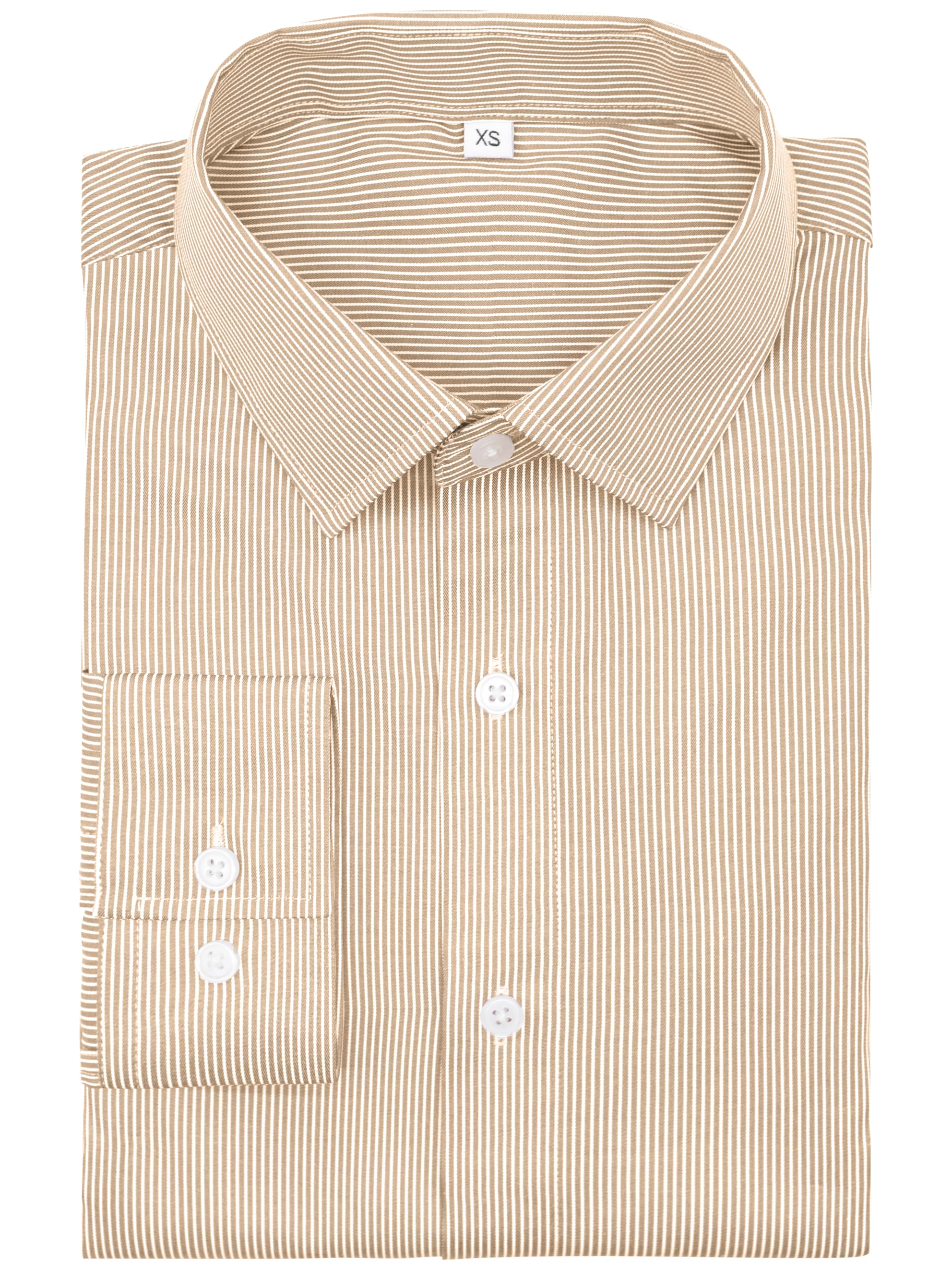 Mens Dress Shirts Long Sleeve Button Down Striped Shirt for Men Regular Fit Wrinkle Resistant Shirts