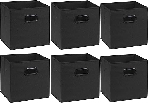 Vista 42 de Simple Houseware - Cubos plegables para almacenamiento, con asas Gris