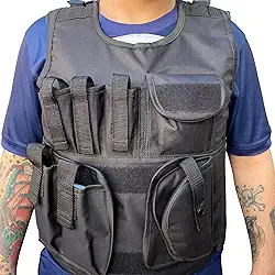 Colete Airsoft Paintball Preto Segurança Vigilante Escolta Tamanho:M