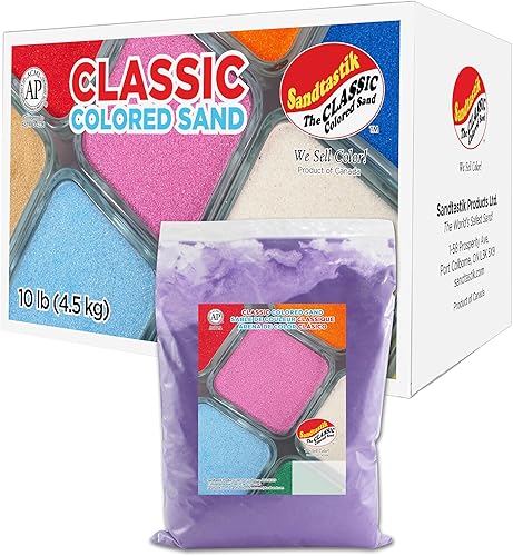 Sandtastik Arena de color clásico - Ultravioleta caja de 10 libras de arena de color de grano fino no tóxica para artes y manualidades, hogar,