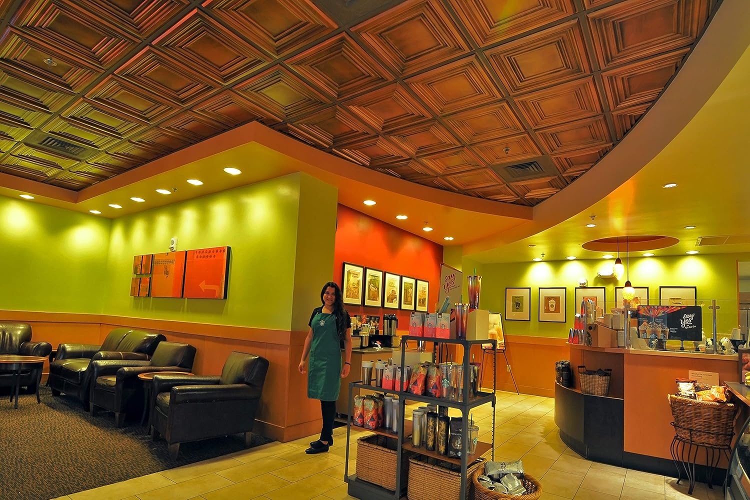Washington Square 2' x 2' Aged Copper PVC Ceiling Tile Set