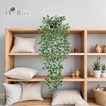 Der Rose 1Pcs 34'' Faux Plantes de suspension artificielles Faux Pots Plantes pour salle de bain Table de mur Décor Intérieur , 34' de verdure en cascade avec pot noir pour salle d'eau, étagère, bureau et décoration murale; pas d'arrosage nécessaire
