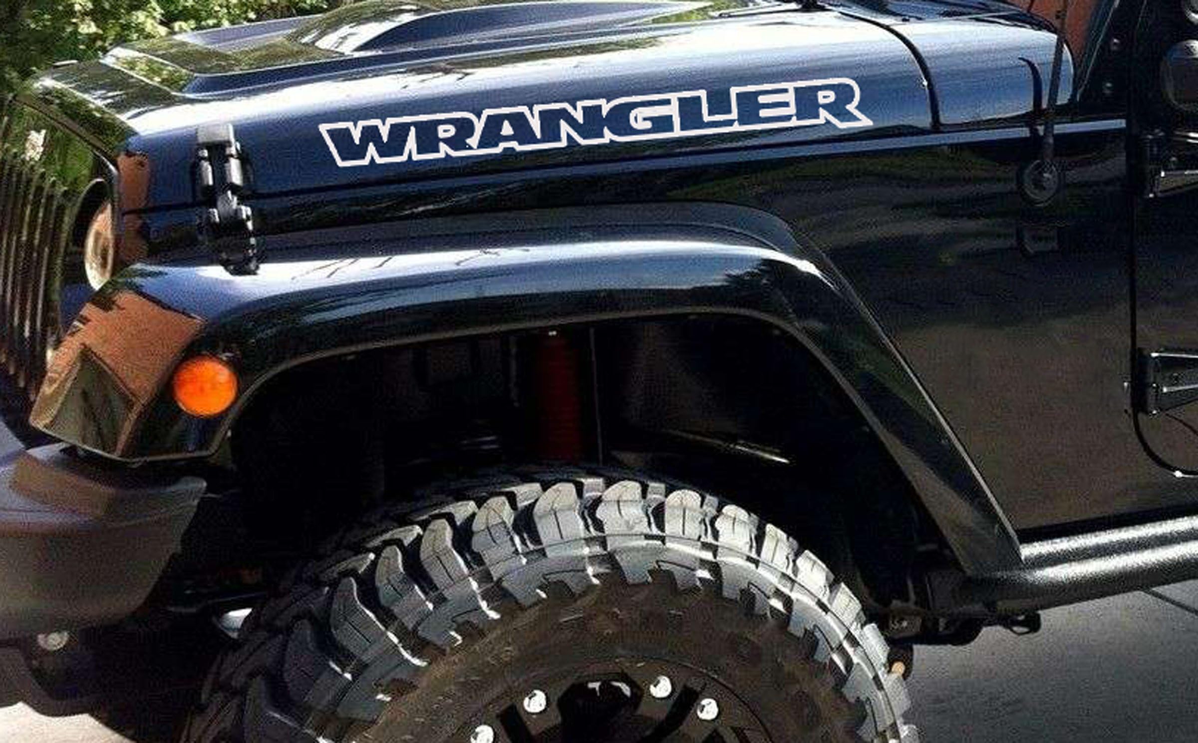 occasionprints Hood Outline Stickers Vinyl Custom Decals Accessories JK TJ YJ CJ Pair 22" L x 2" H …