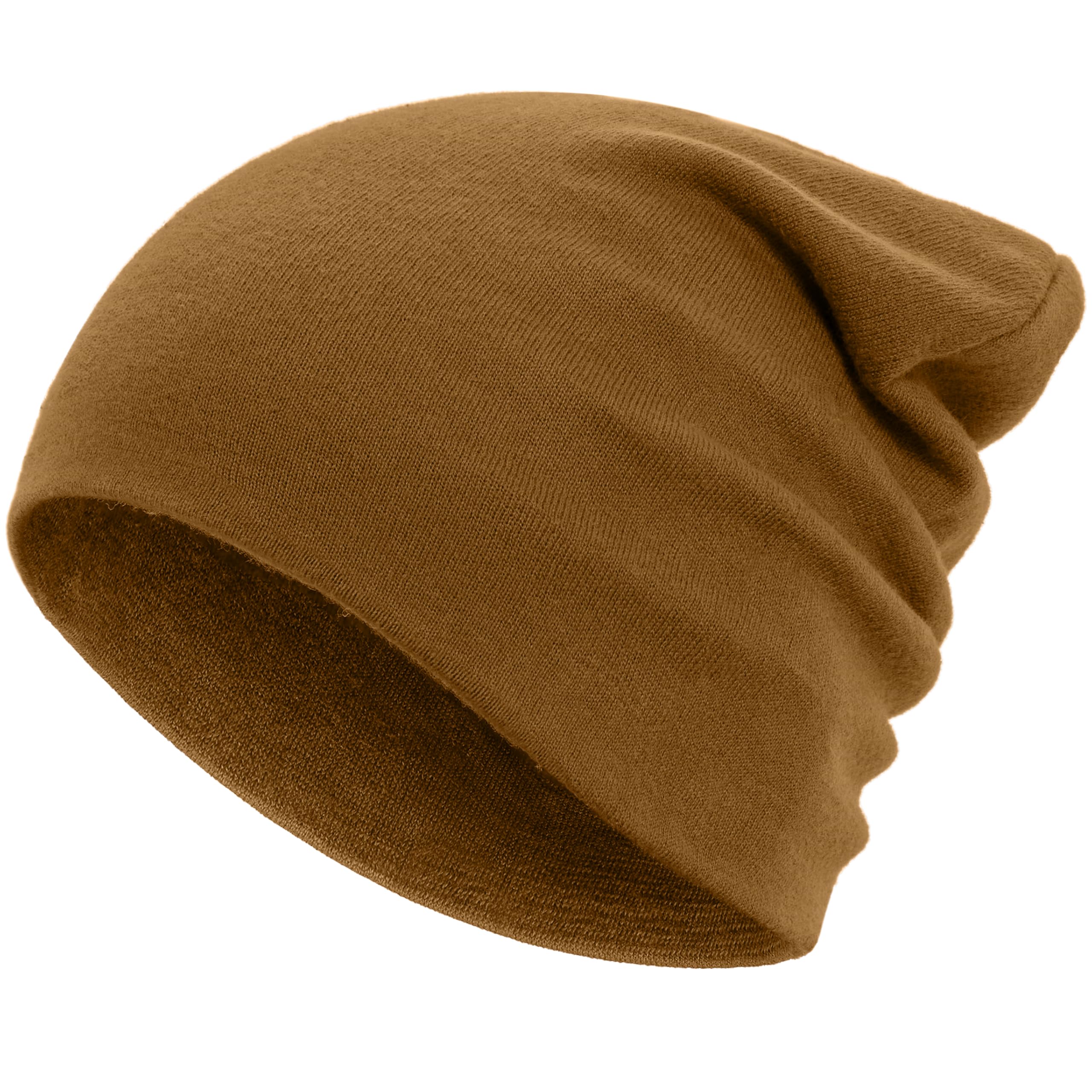 Simapu 100% Cotton Thin Beanie Hat for Men Women - Lightweight Breathable Rib Knit Slouchy Beanie Cuffed Chemo Skull Cap — view 8