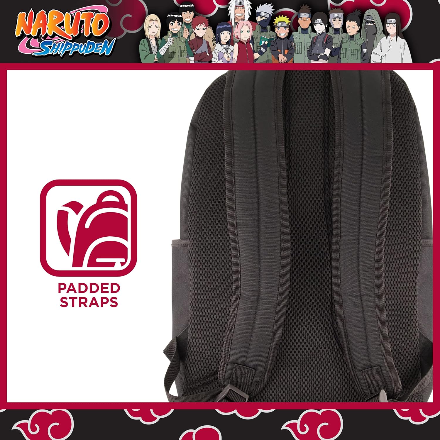 Naruto 13 Inch Sleeve Laptop Backpack, Padded Computer Bag for Commute or Travel, Shinobi Headband, One Size - Image 5