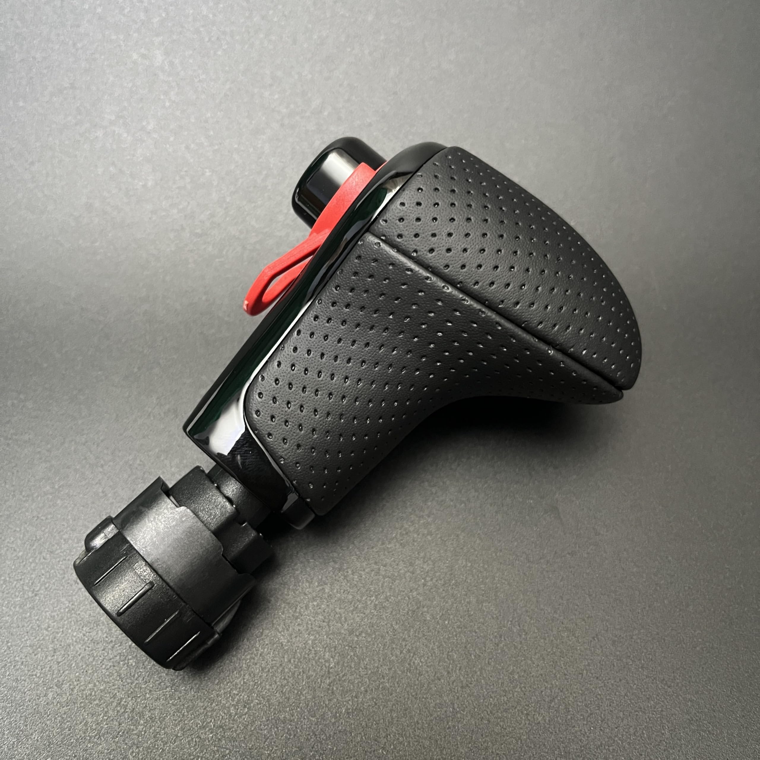 Cgmiboz Black Pu Hole For Audi Q7 Q5 A3 A4 A5 A6 A7 C6 C7 4G1 713 139 4G1713139 Black Pu Leather Gear Shift Knob Left Hand Drive Car(Black Pu Hole)