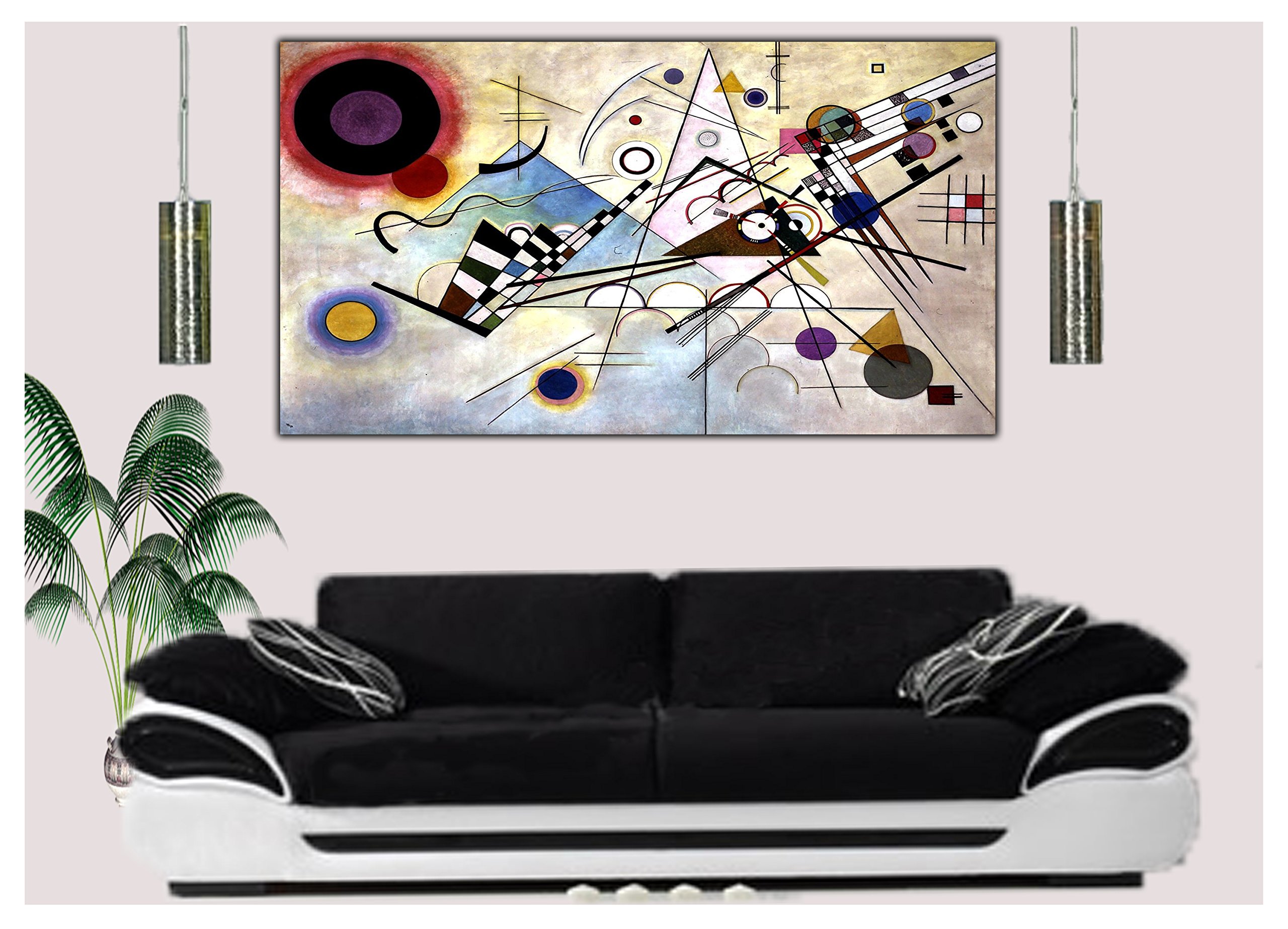 Composizione VIII Paint by Wassily Kandinsky Re stampa su tela incorniciata Wall Art, 40 x 30 inch-38mm depth
