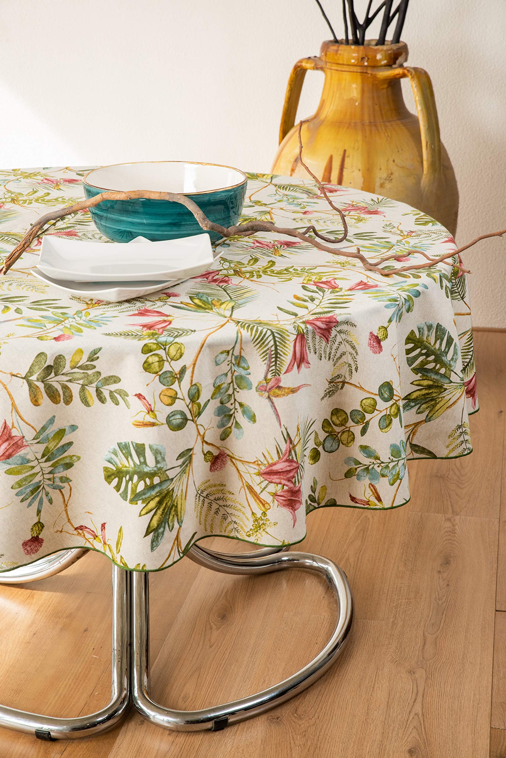 ESSE HOME - Nappe anti-taches - Mélange coton - Rectangulaire-carrée-ronde-ovale - Luisa (OV-140x220, 002)