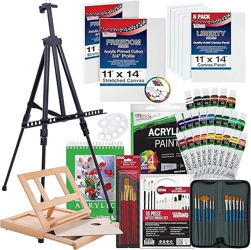 US Art Supply Coronado - Caballete de estilo francés con cajón de 120in paleta de madera y correa para el hombro