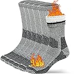 Buttons & Pleats Wool Socks for Men Women Merino Thermal Warm Cozy Winter Fuzzy Boot Sock Charcoal XSS