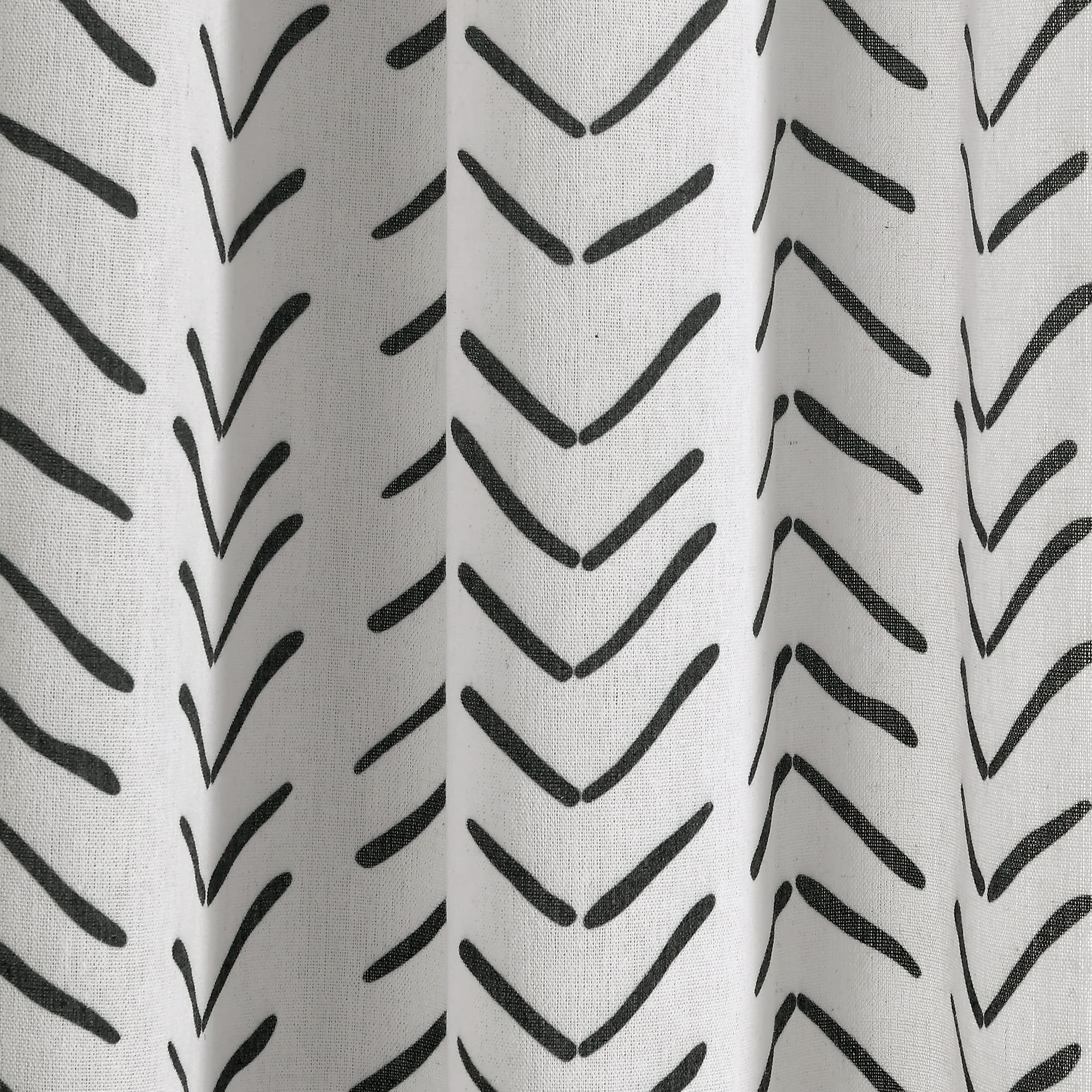 Lush Decor Hygge Modern Arrow Linen Look Window Curtain Panel Pair, 84" L X 40" W, Black & White, W 40" x L 84" (2 Panels) - Image 3