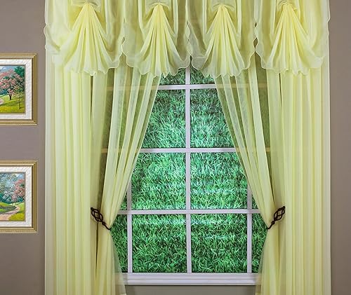 Vista 593 de Today's Curtain - Cortina Emelia de gasa original, panel de 84 pulgadas, negro, 60 pulgadas de ancho x 84 pulgadas de largo