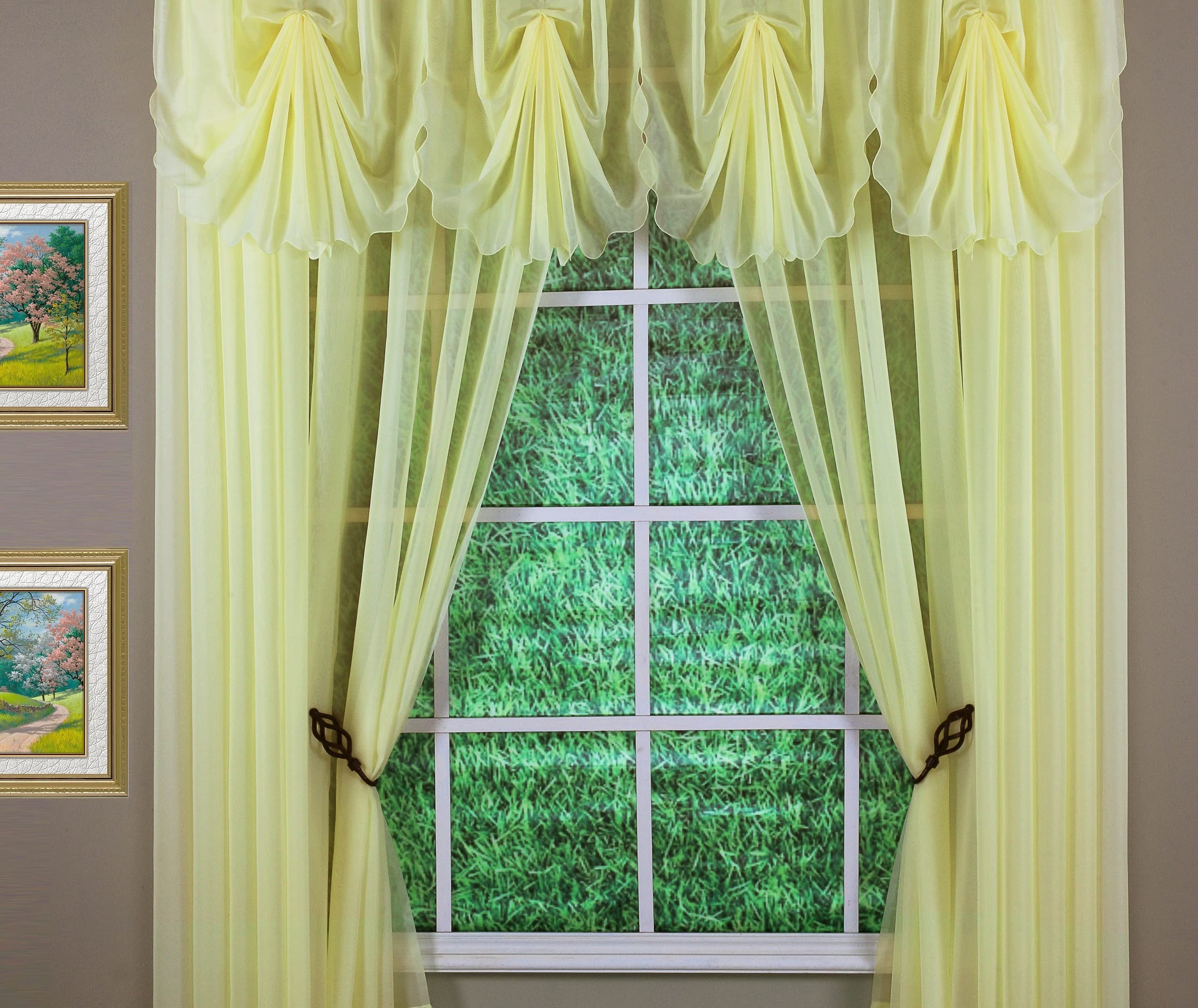 Today's Curtain Emelia Original Voile Panel 108", Yellow, 60" W x 108" L — image 1