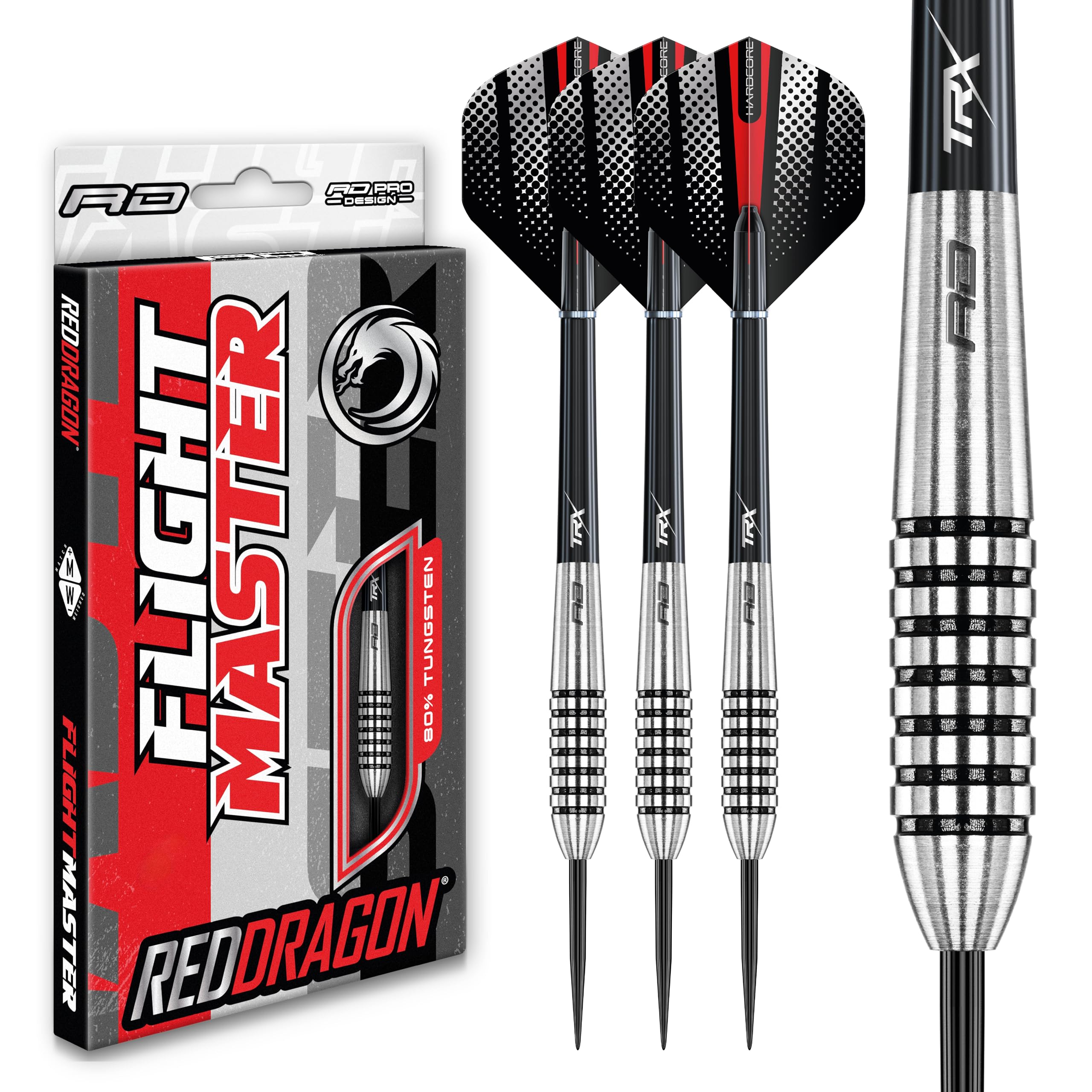 RED DRAGON Matra 1: 26g Flightmaster - Tungsten Darts Set with Flights and Stems