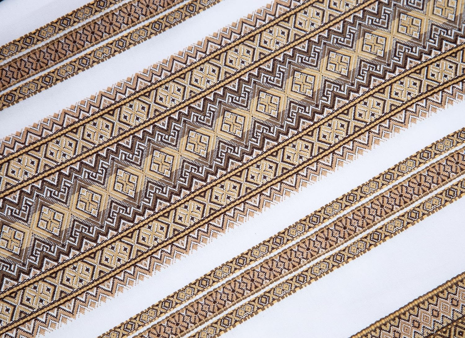 Rushnichok Premium Decorative Rectangular Tablecloth - Ukrainian Traditional Pattern, 50% Cotton / 50% Polyester, 150x300 cm / 59" W x 118" L, Ideal for Ukrainian Easter Parties & Wedding Decor