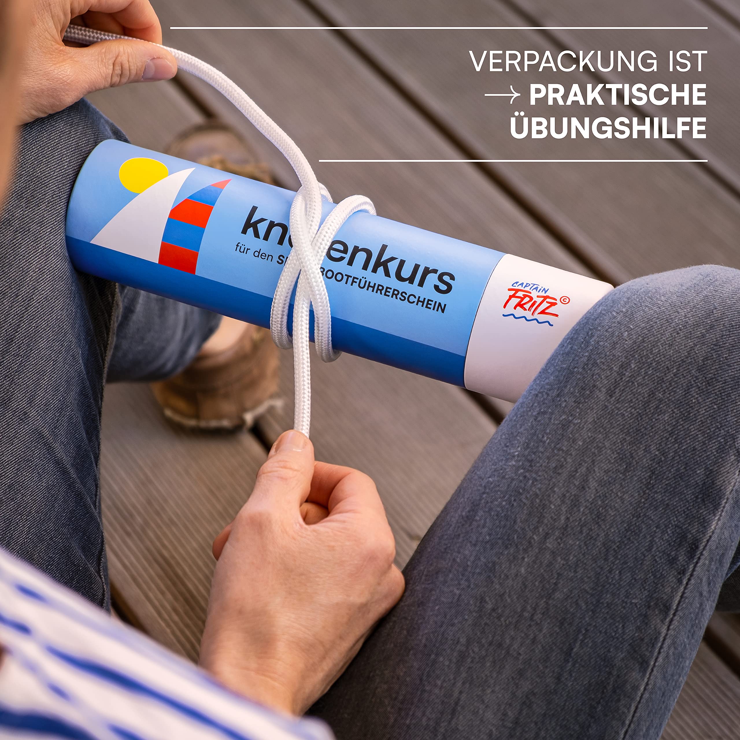 Knoten Übungsset mit Lernvideos für SBF See, SBF Binnen, Segelschein und Bodenseeschifferpatent, einfaches Knoten Üben & Lernen, maritimes Geschenk