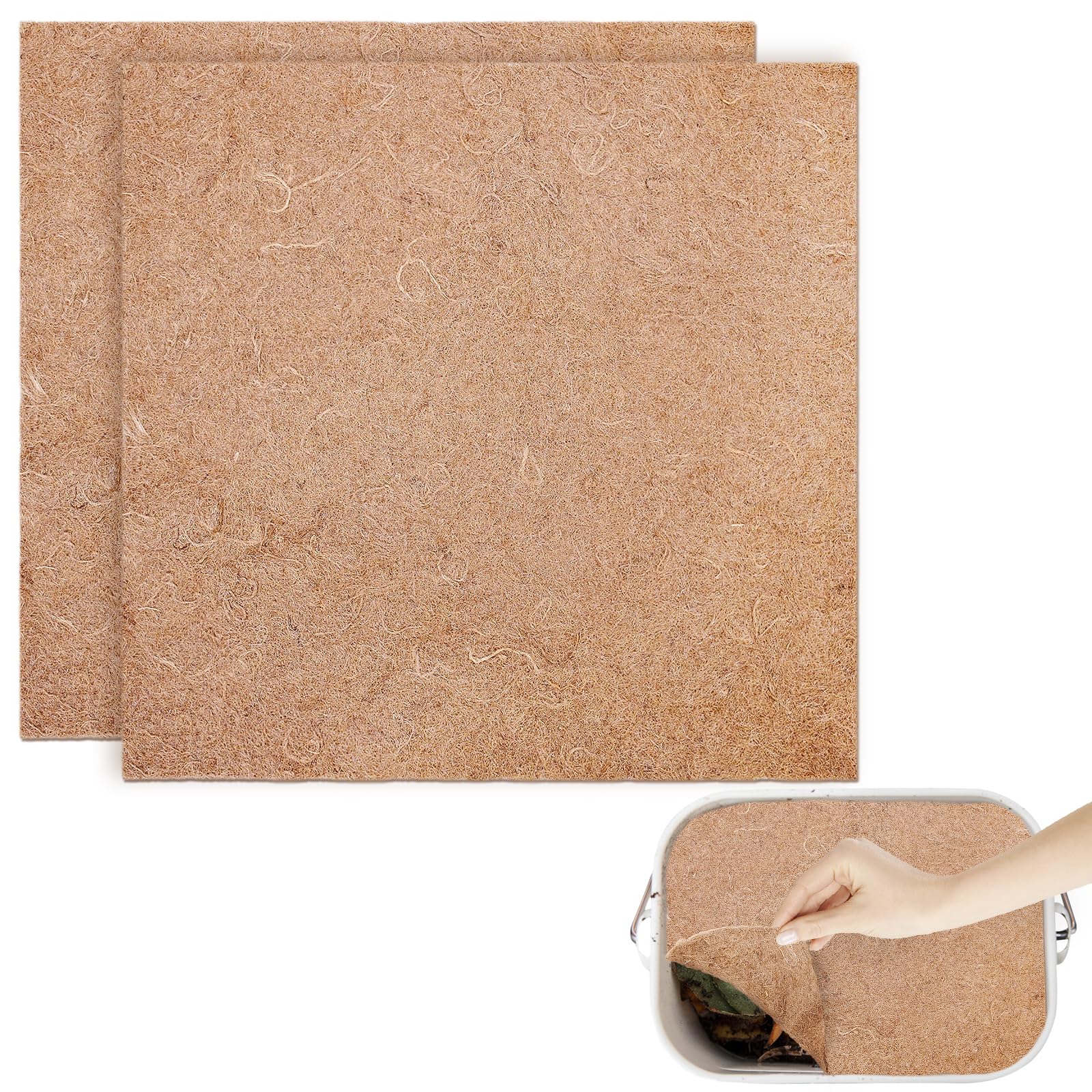 U0U 2 x 2Ft Worm Blanket Worm Bin Blanket,Worms for Composting,Jute Fibre Worm Blanket for Keeping Worms Dark,Moist, Worm Compost Bins Outdoor (2 Pack)