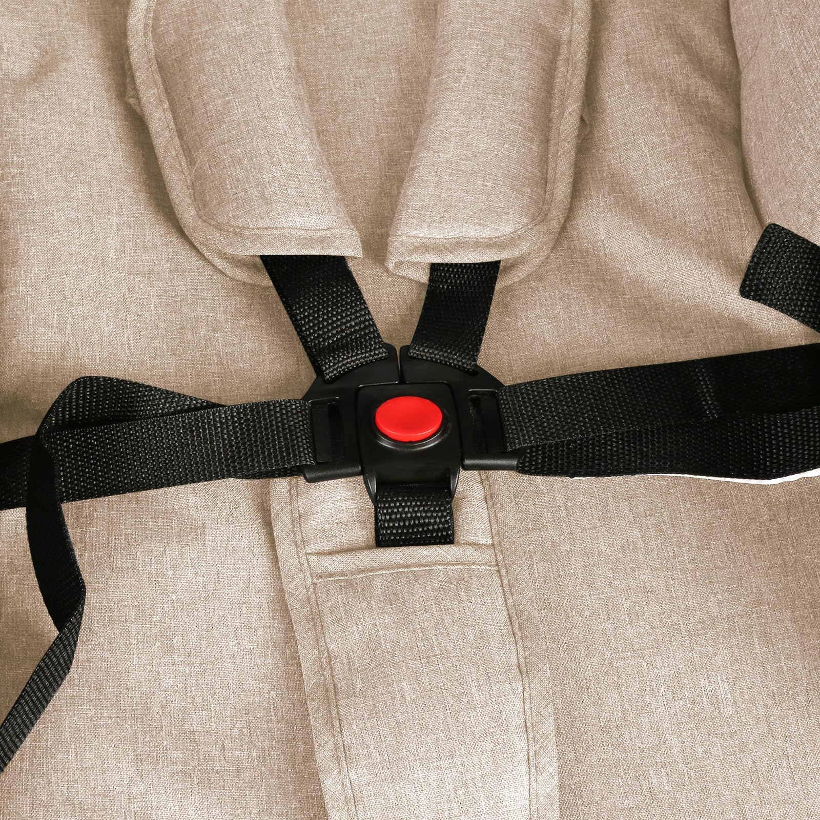 Supfine Poussette Canne Bébé 0-3 Ans,15 kg, avec Dossier & Repose-pieds Réglables, Pliable à une Main, Pousette Compact et Légère Voyage avec Auvent & Moustiquaire, Roues Antidérapants (Kaki)