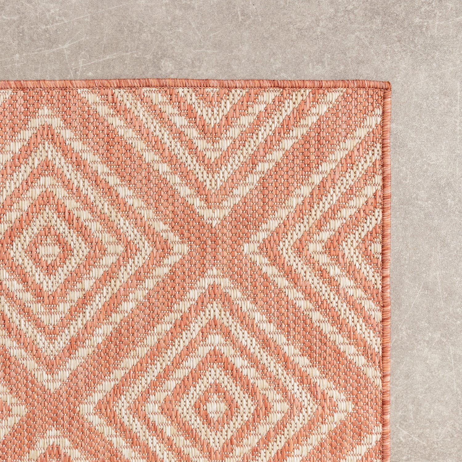 FRAAI | Home & Living Tapis d'extérieur - Brava Terracotta - 140x200 cm - Tapis Exterieur Resistant Pluie - Rectangulaire - Terrasse, Jardin, Balcon
