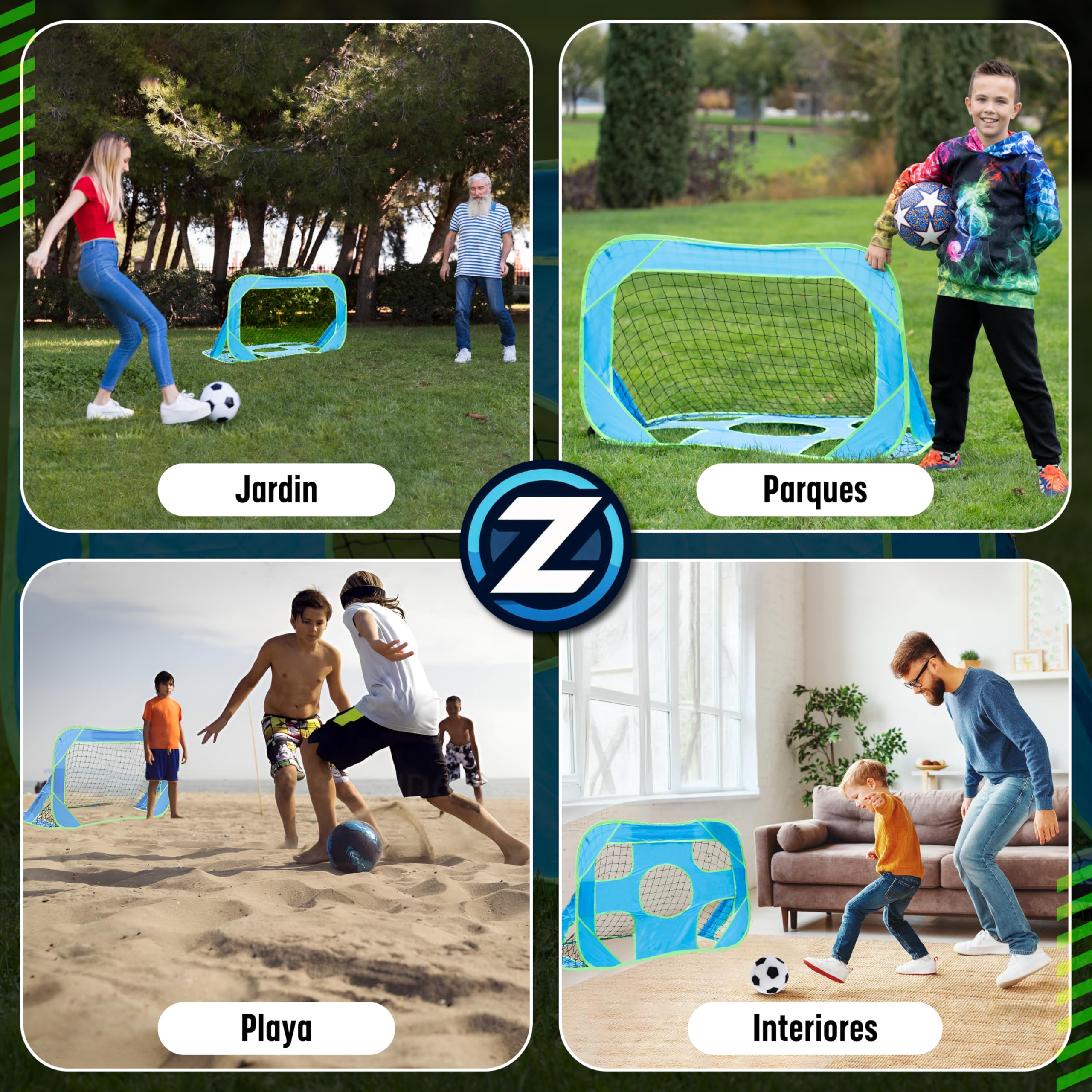 Porteria de Futbol Plegable para Niños 120x80x80 – Mini Porterias Compactas y Resistentes para Jardin y Entrenamiento