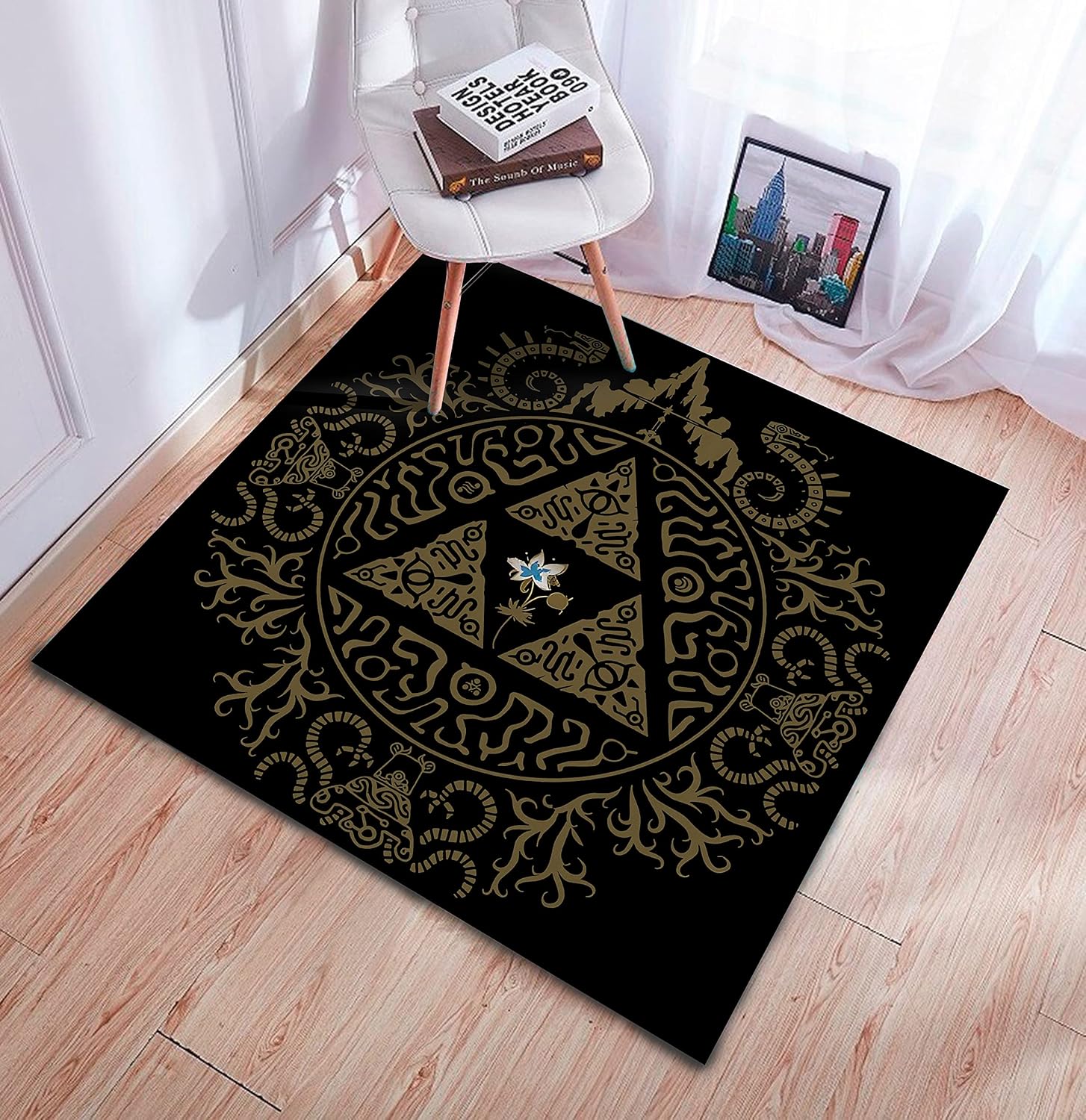 Popular Video Game Rug Gamer Room Rug, Round Floor Area Rug, Gaming Chair Mat, Playroom and Living Room Carpet Decor, Gamer Home Decor Gift (2.6x2.6 ft. Economic Quality, Square)