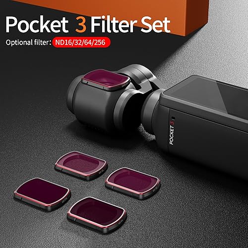 Miniatura 2 de Juego de filtros ND para DJI Osmo Pocket 3 Creator Combo Accesorios  Paquete de 4 ND 16, ND 32, ND 64, ND 256 (magnético) (versión de aluminio)