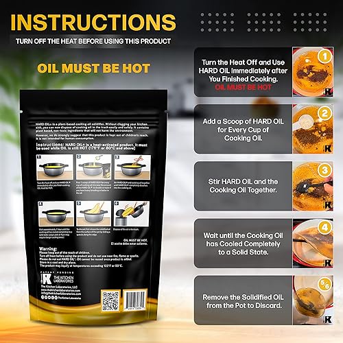 El aceite duro solidifica hasta 18 tazas de aceite de cocina en polvo solidificador de aceite de cocina pendiente de patente