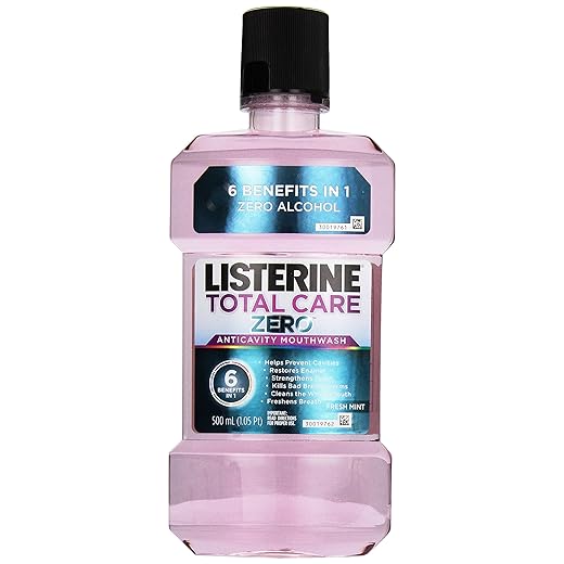 Listerine Total Care Zero, Fresh Mint, 500ml, (Pack of 6)