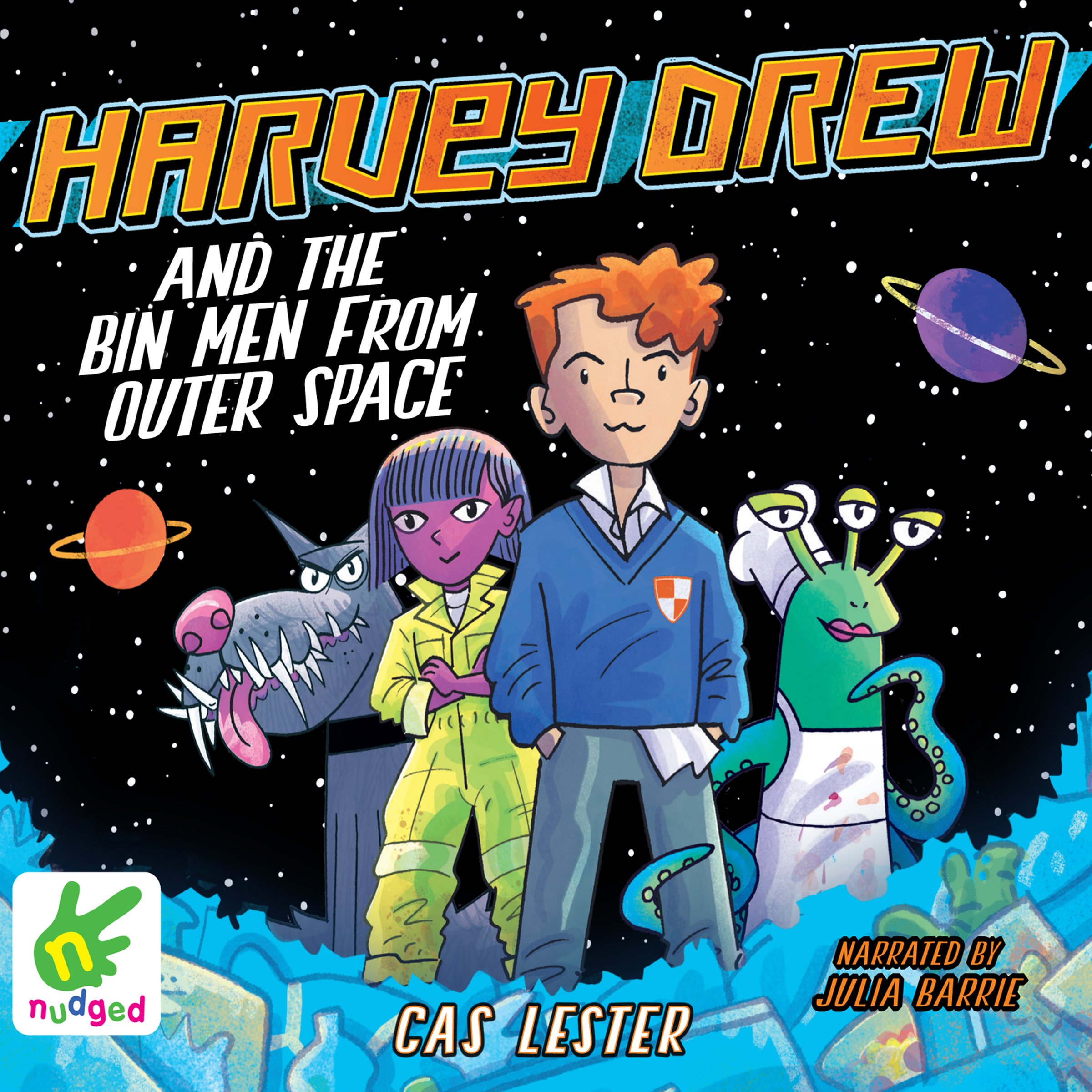 Cover art for Harvey Drew and the Bin Men from Outer Space