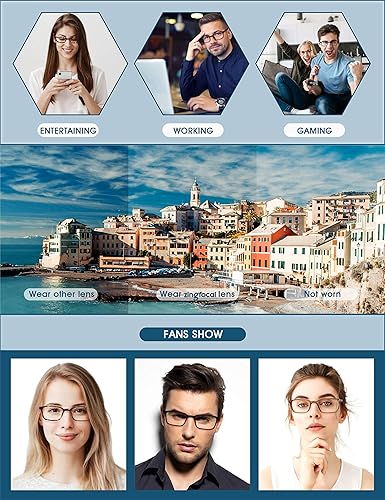 Miniatura 6 de zingfocal Gafas de bloqueo de luz azul, paquete de 2 anteojos cuadrados para juegos de computadora para mujeres y hombres