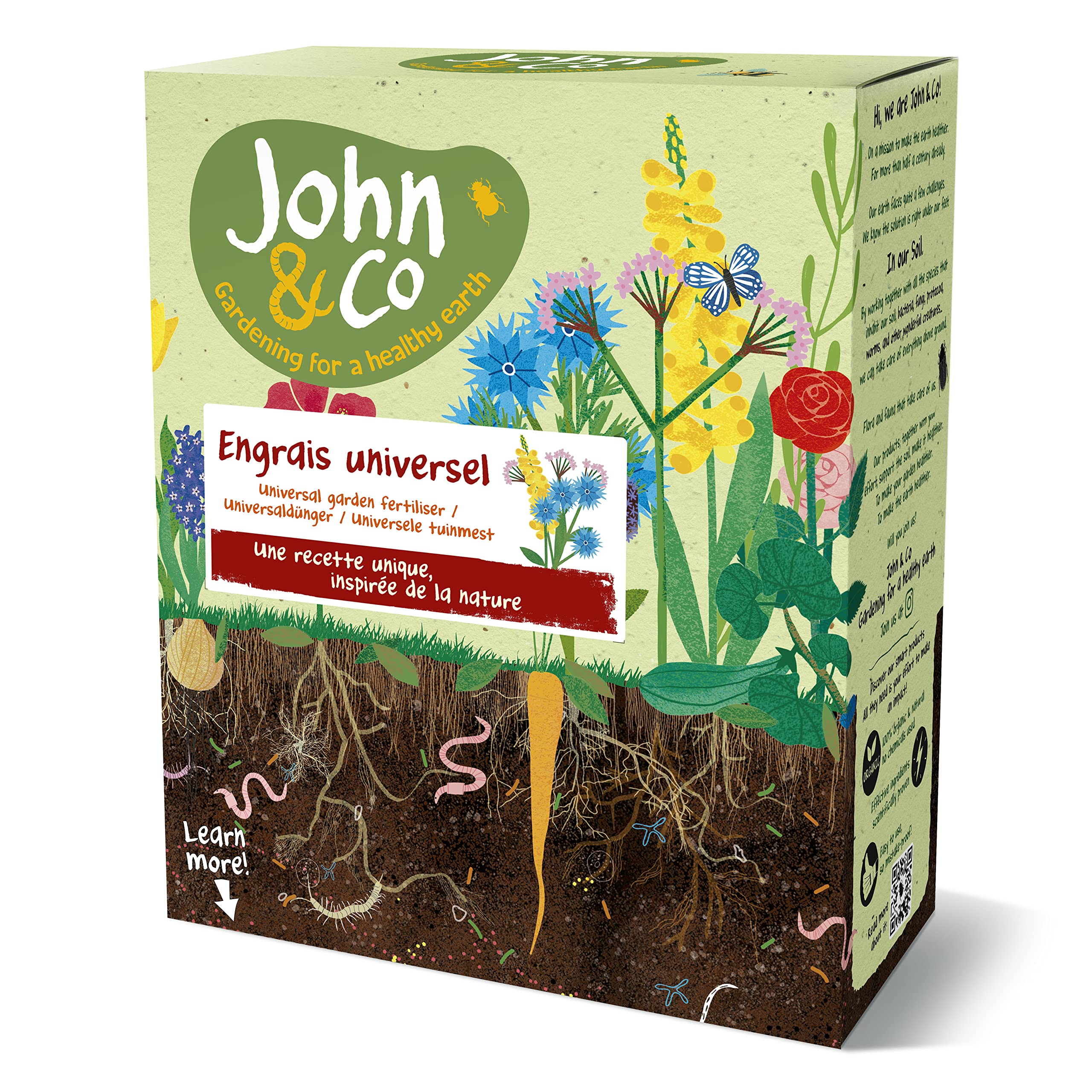 Engrais Rosiers & Arbustes à Fleurs JOHN & CO - 100% Vegan Naturel 1,6kg