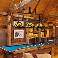 Vista 3 de TOCHIC Luz rústica para mesa de billar para sala de juegos, cueva de hombre, club, bar, comedor, isla de cocina