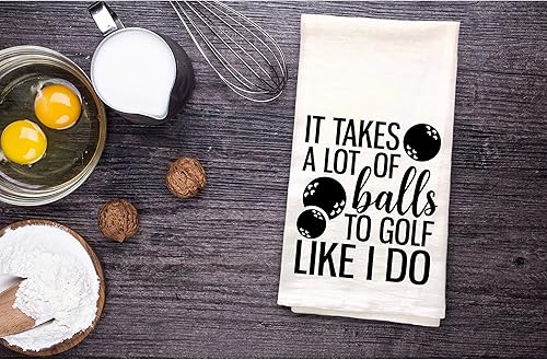 Miniatura 5 de It Takes a lot of Balls to Golf Like I Do - Toalla de cocina, toalla de cocina con frase divertida y humorística saco de harina, gran regalo de