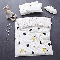 Vista 2 de MEJU Funda de edredón 100% algodón con diseño de botella de leche de vaca 43" X 59" + funda de almohada 13" X 19", juego de ropa de cama con cierre