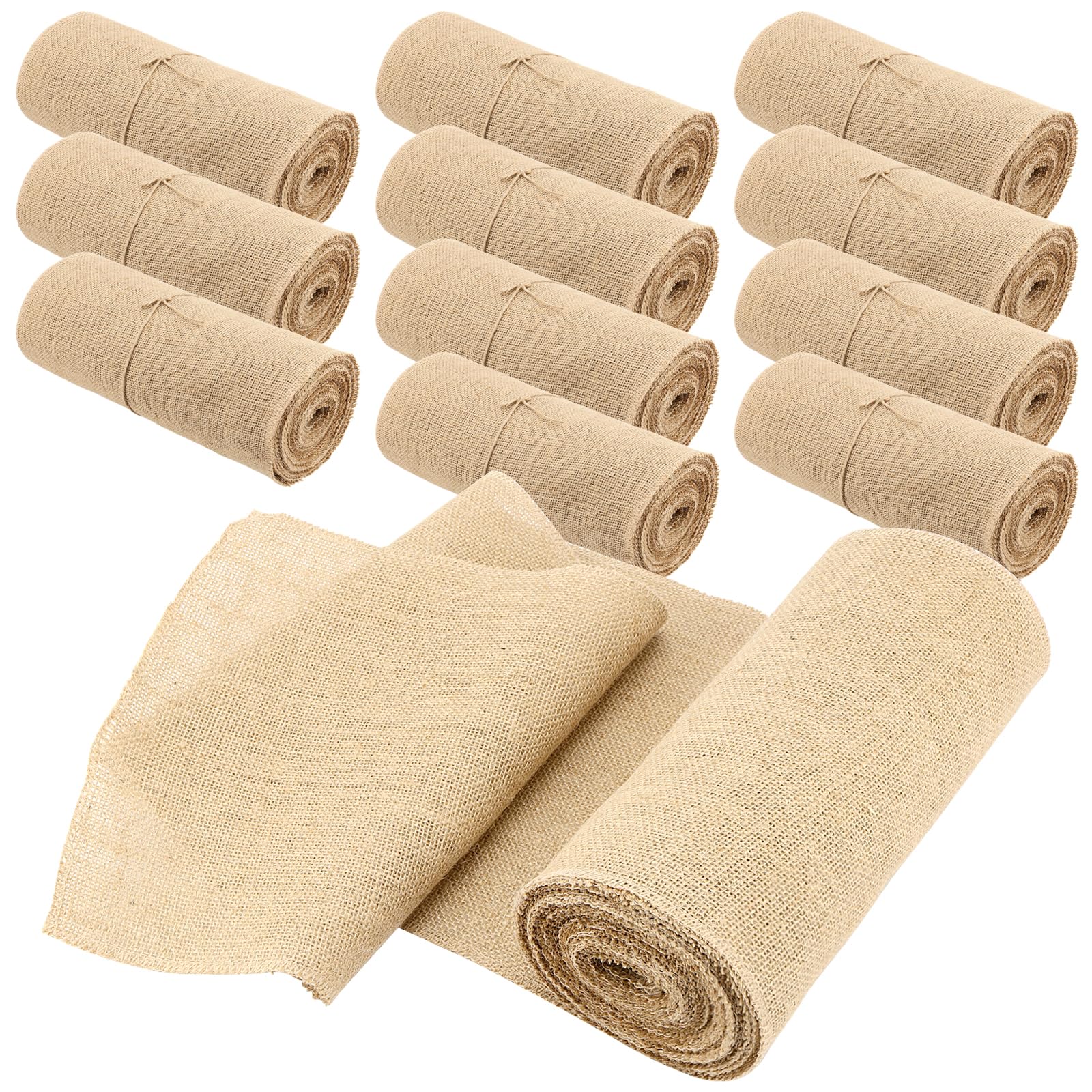 Chemin de table en toile de jute MOUYAT maille tissée naturelle pour réception chic