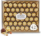Ferrero Rocher 42 Count, Premium Milk Chocolate Hazelnut, Chocolates for Gifting, 18.5 oz