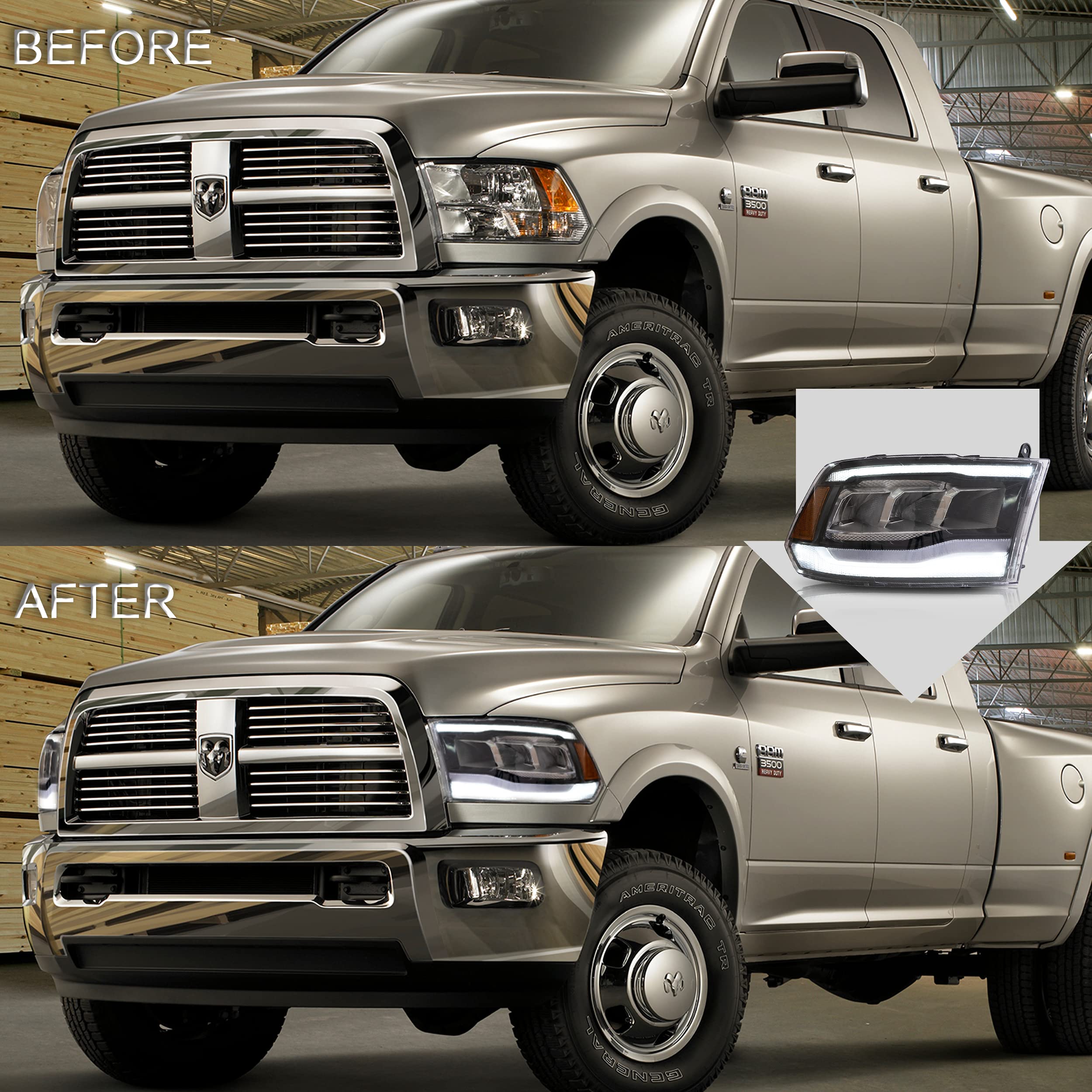 TRENDSTORE ハロゲンアップグレード 200918 ダッジ ラム 1500 2500 プロジェクターヘッドライトランプ 3500