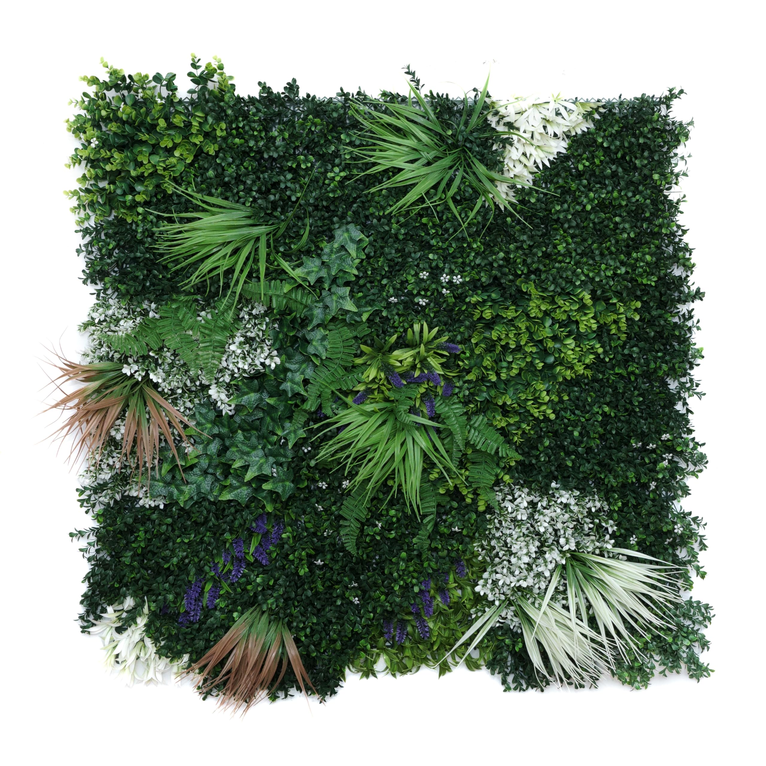 Jardín Vertical Artificial Exterior e Interior | Muro Vegetal Artificial 100 x 100 cm (1m²) | Protección UV | Diseño Moderno | Hiedra Tropical | Planta Decorativa Pared