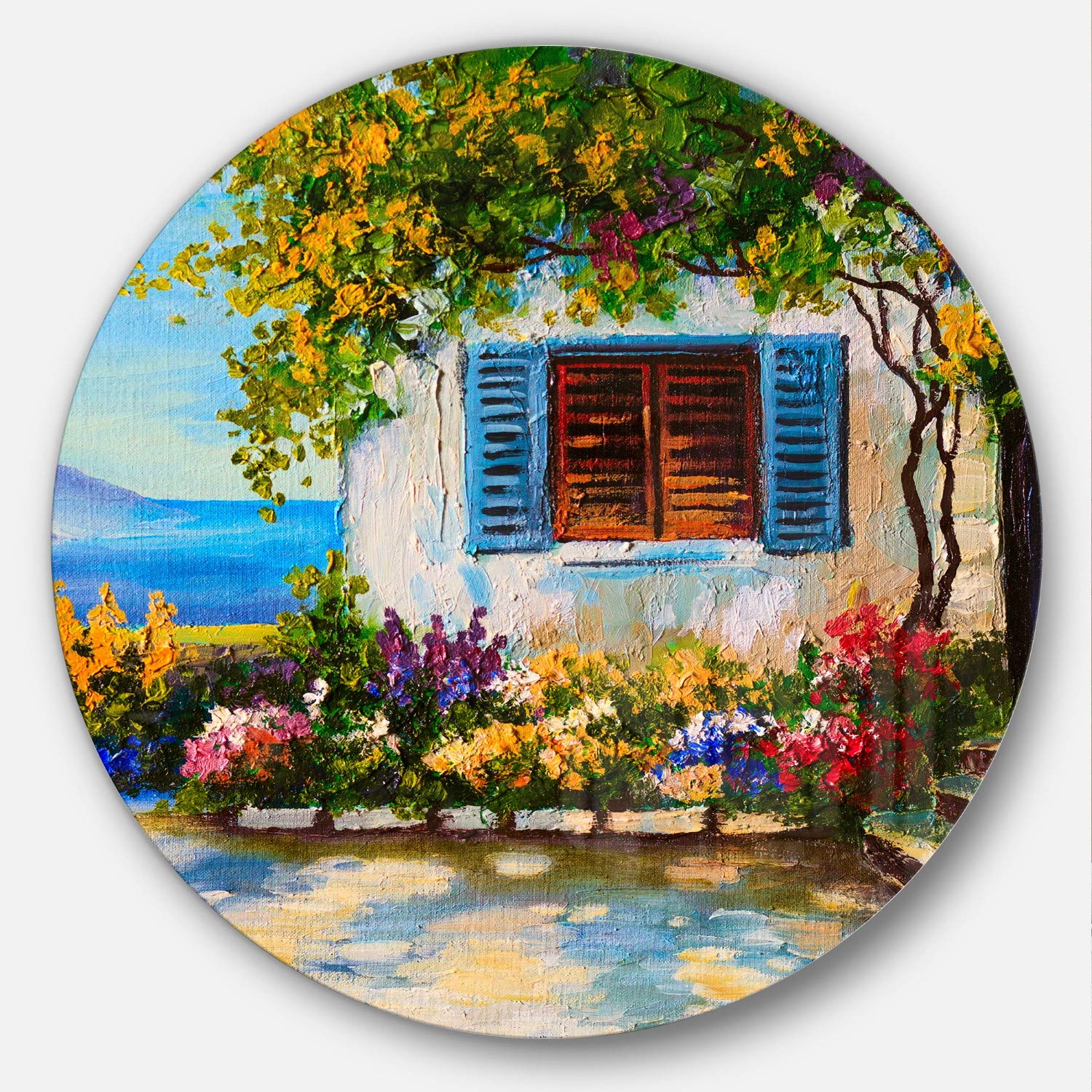 Designart MT8524-C38 House Near Sea Oil Painting Landscape