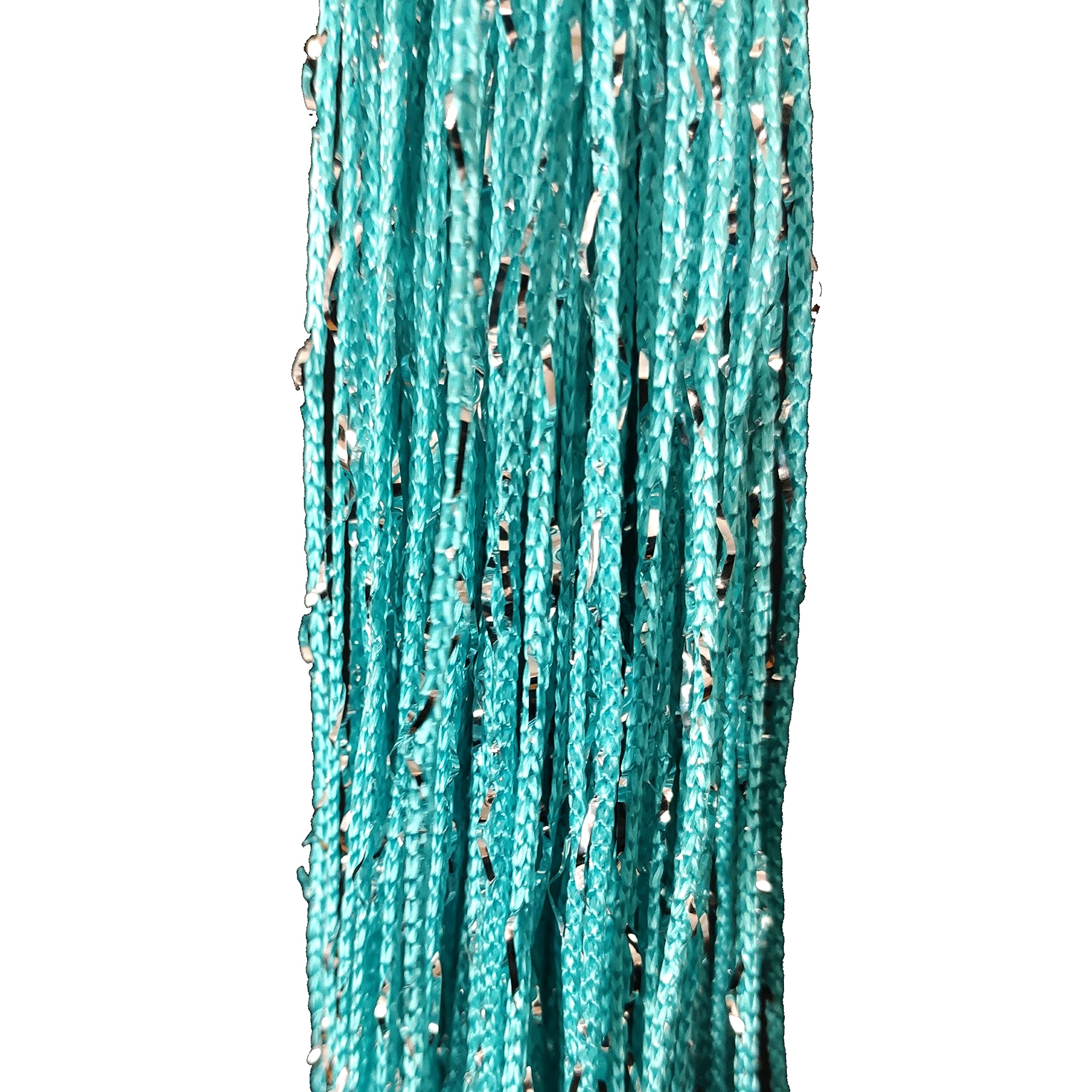 Rideau de Porte à Perles, séparateur de pièce à Suspendre, décoration Hippie à Paillettes, Panneau à Franges pour Placard, fenêtre, Portes à Paillettes, Pompons (Bleu)