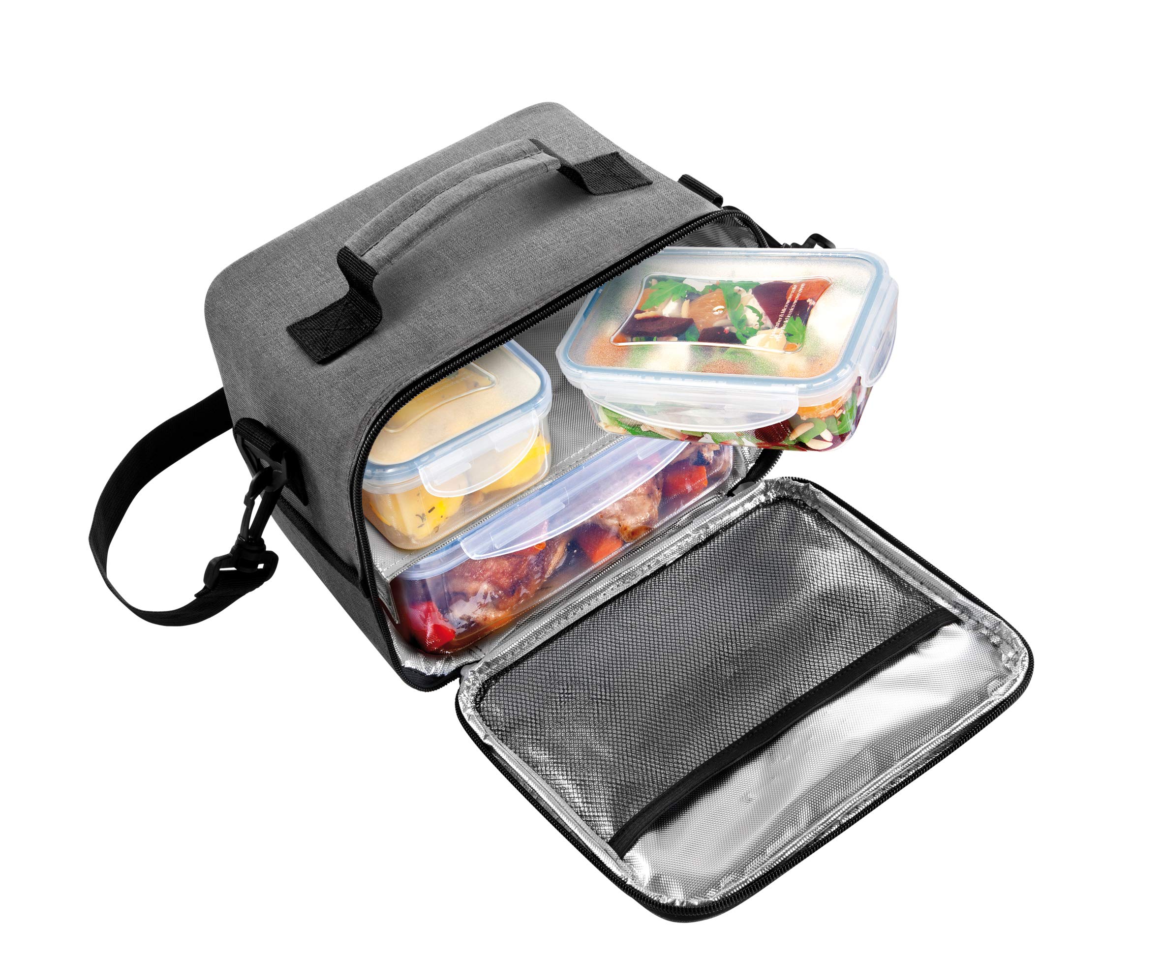 BOLSA TERMICA AISLANT FRESHBOX, 3 CONT., ANTRACITA