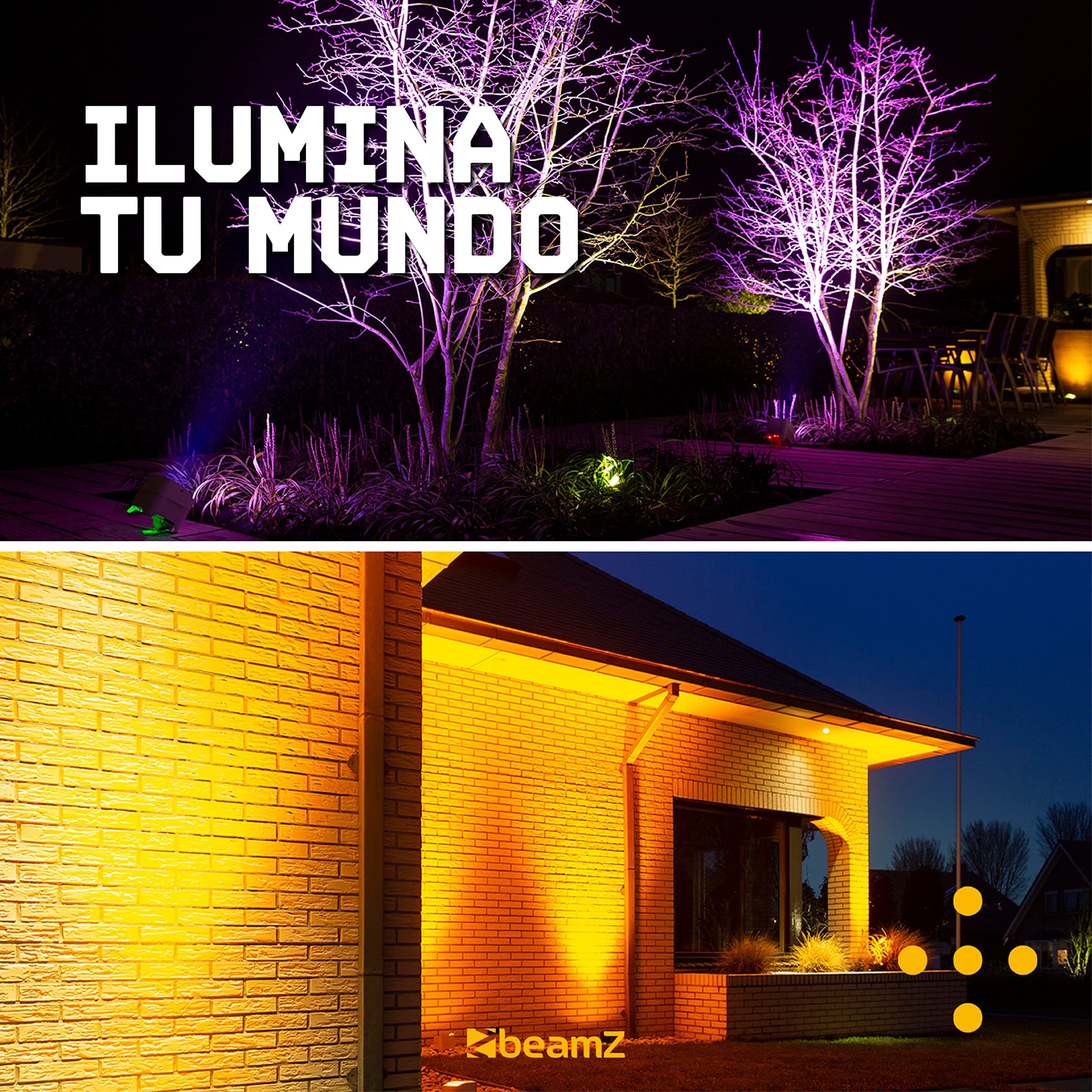 BeamZ BBP94 Pack 4 focos PAR LED con batería y flightcase | 4 barras LED RGB, control por secciones, mando y DMX, perfectas para escenarios y paredes