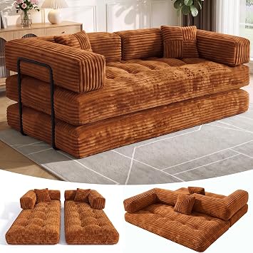 Vipbear 79" Convertible Sofa Bed, Boneless Couch for Living Room