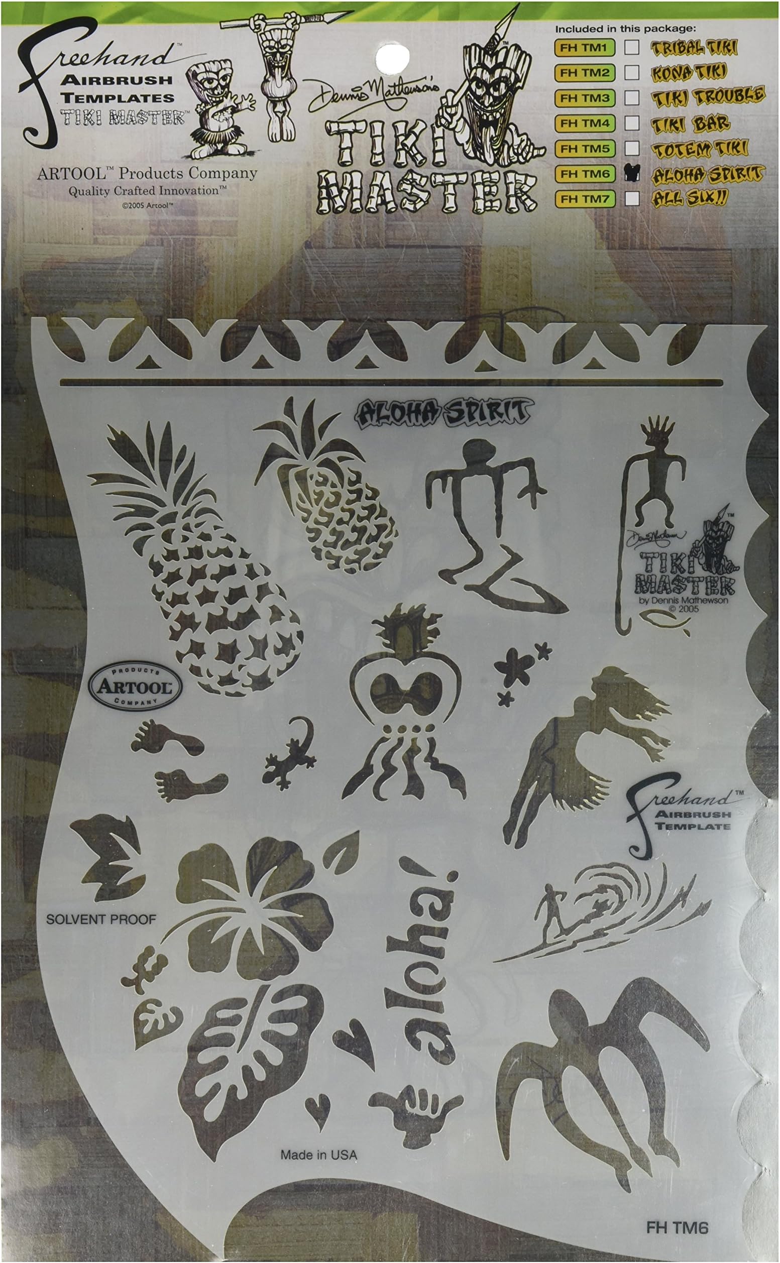 Freehand Airbrush Templates, Aloha Spirit Stencil