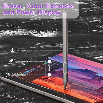 Surface Pen - Surface Pro Pen Stylus for Surface Pro 11/9/10/8/X/7/6/5/4/3, USB-C Fast Charge, 4096 Pressure Sensitivity, Palm Rejection Surface Pen for Surface Go 2/3/4/Book/Laptop/Studio
