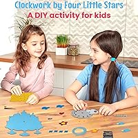 Vista 3 de DIY Clock Kit - Felt Kit for Kids Clock - Decorative Wall Clock Kits for Do It Yourself - Clock Making Kit With Clock Mechanism, Adhesive Felt