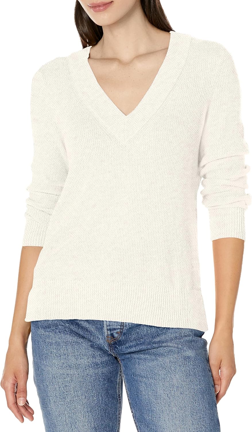 NIC+Zoe Women's Waffle Stitch V-Neck Sweater